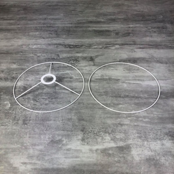 Set d'Ossature blanche diamètre 20 cm, pour suspension ou abat-jour, Anneaux ronds Epoxy, pour douil - Photo n°3