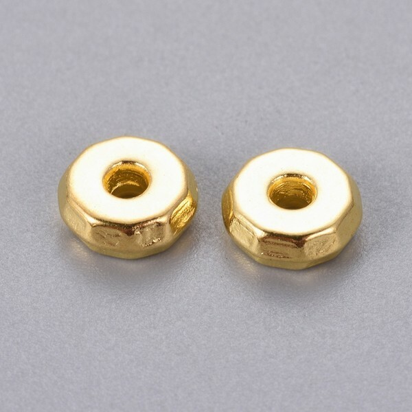 45 perles intercalaire rondelle heishi métal doré 8 x 3 mm XLF0612Y - Photo n°1