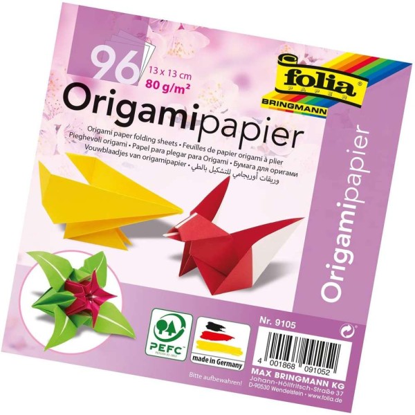 Feuilles de papier origami à plier - 130 x 130 mm - Uni - Photo n°1