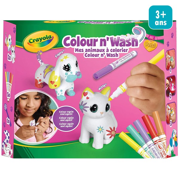 Mini coffret créatif Colour'n'Wash Washimals - Décore tes animaux - 2 pcs - Photo n°1
