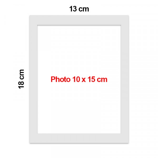 Passe partout pour cadre 13 x 18 cm ext - 10 x 15 cm int - blanc - Photo n°3