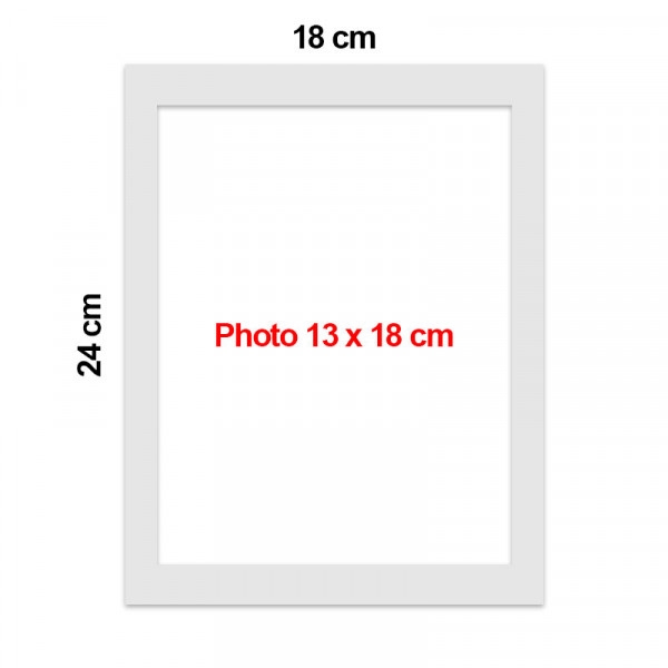 Passe partout pour cadre 18 x 24 cm ext - 13 x 18 cm int - blanc - Photo n°3