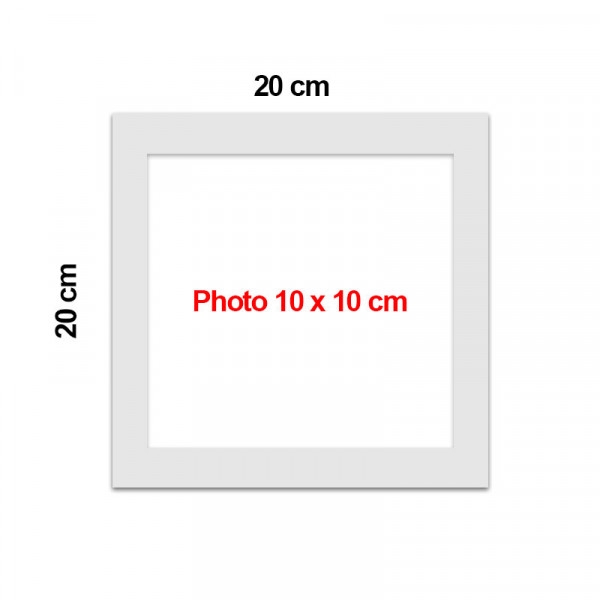Passe partout pour cadre 20 x 20 cm ext - 10 x 10 cm int - blanc - Photo n°3