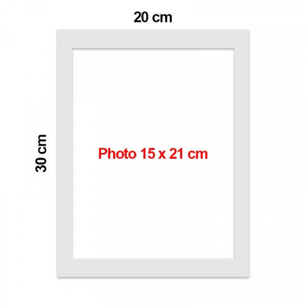 Passe partout pour cadre 20 x 30 cm ext - 15 x 21 cm int - blanc - Photo n°3