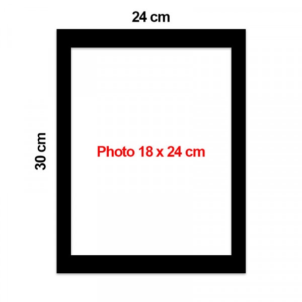 Passe partout pour cadre 24 x 30 cm ext - 18 x 24 cm int - noir - Photo n°3