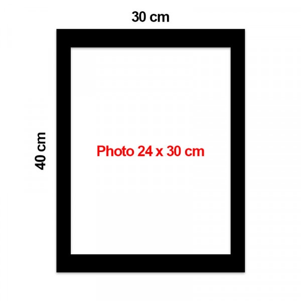 Passe partout pour cadre 30 x 40 cm ext - 24 x 30 cm int - noir - Photo n°3