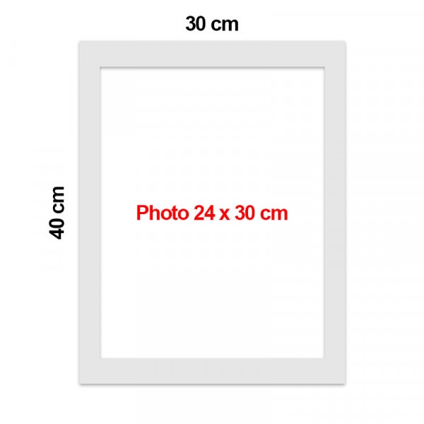 Passe partout pour cadre 30 x 40 cm ext - 24 x 30 cm int - blanc - Photo n°3