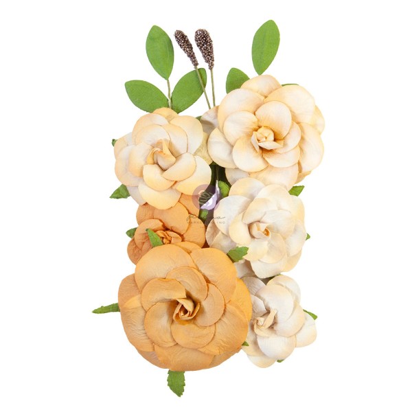 10 pièces fleur feuille en papier scrapbooking décoration PRIMA MARKETING 653279 - Photo n°1