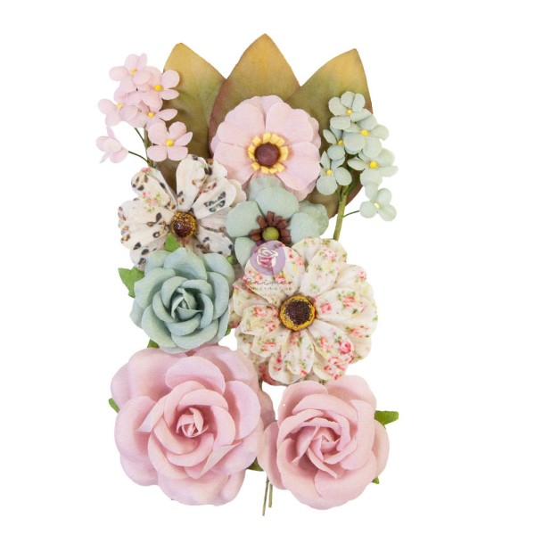12 pièces fleur feuille en papier scrapbooking décoration PRIMA MARKETING 652906 - Photo n°1