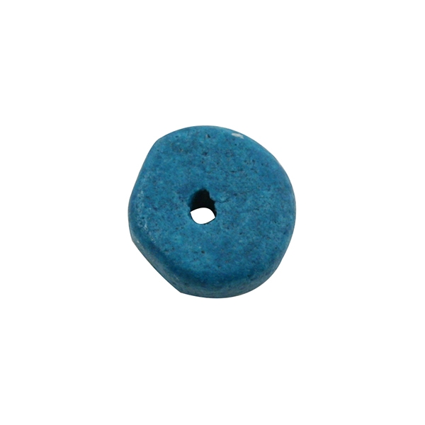 Rondelle céramique 6,5x2,2 mm trou 1,2 mm bleu turquoise foncé mat x10 - Photo n°1