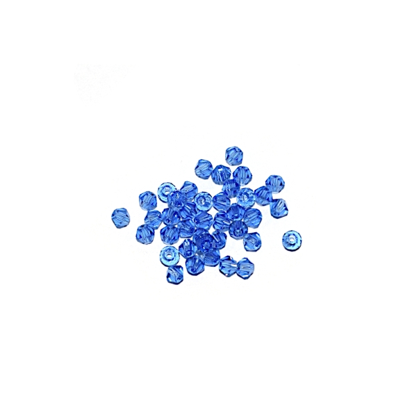 Toupie à facettes cristal 3x3 mm Sapphire x10 - Photo n°1