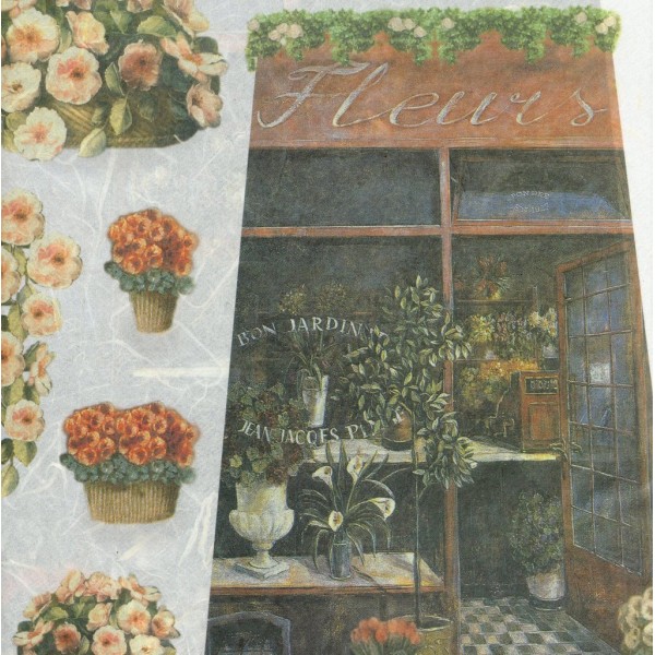 Papier de riz Boutique de Fleurs 48x33 cm Decoupage Collage DFS076 Stamperia - Photo n°2