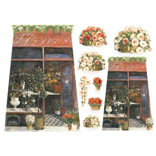 Papier de riz Boutique de Fleurs 48x33 cm Decoupage Collage DFS076 Stamperia - Photo n°1