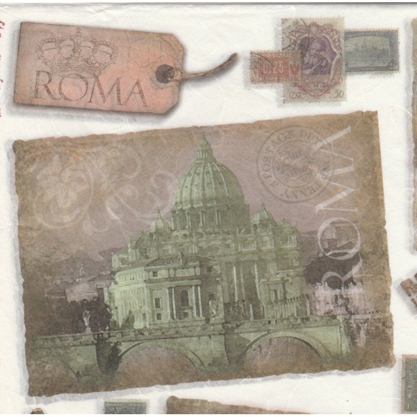 Papier de riz Italie Rome 48x33 cm Decoupage Collage DFS110 Stamperia - Photo n°2