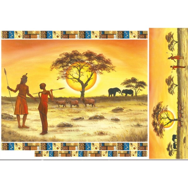 Papier de riz Afrique Savane 48x33 cm Decoupage Collage DFS136 Stamperia - Photo n°1