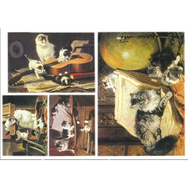 Papier de riz Chats de Maître 48x33 cm Decoupage Collage DFS137 Stamperia - Photo n°1