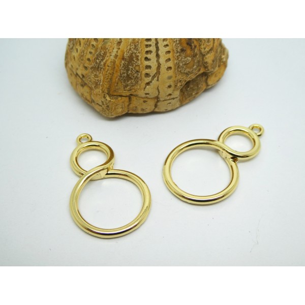 4 Breloques anneaux entrelacés 31*9mm doré - pendentifs ronds entrelacés or - Photo n°1