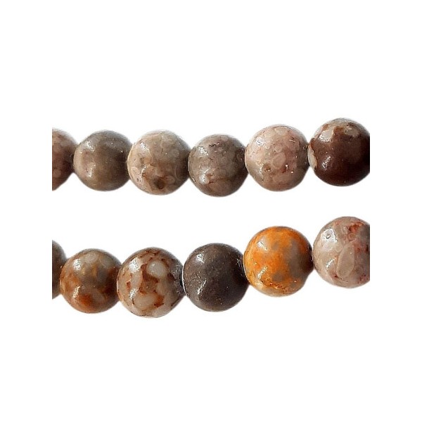Fil de 90 perles rondes 4mm 4 mm en maifan stone maifanite pierre médicale 9 pierres - Photo n°3