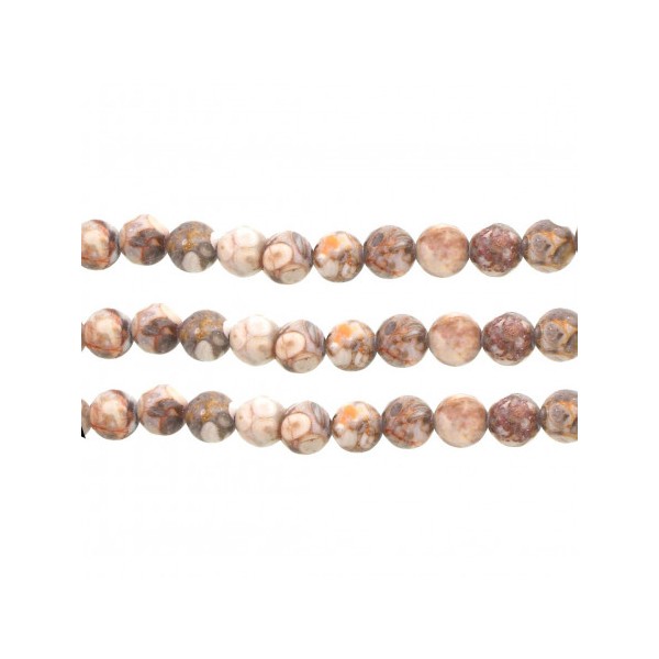 Fil de 90 perles rondes 4mm 4 mm en maifan stone maifanite pierre médicale 9 pierres - Photo n°4