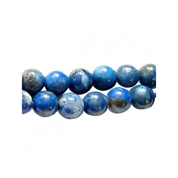 Fil de 80 perles rondes 4mm 4 mm en lapis lazuli lazulis teinté - Photo n°1