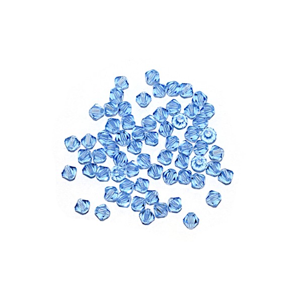 Toupie à facettes cristal 4x4 mm Light Sapphire x10 - Photo n°1
