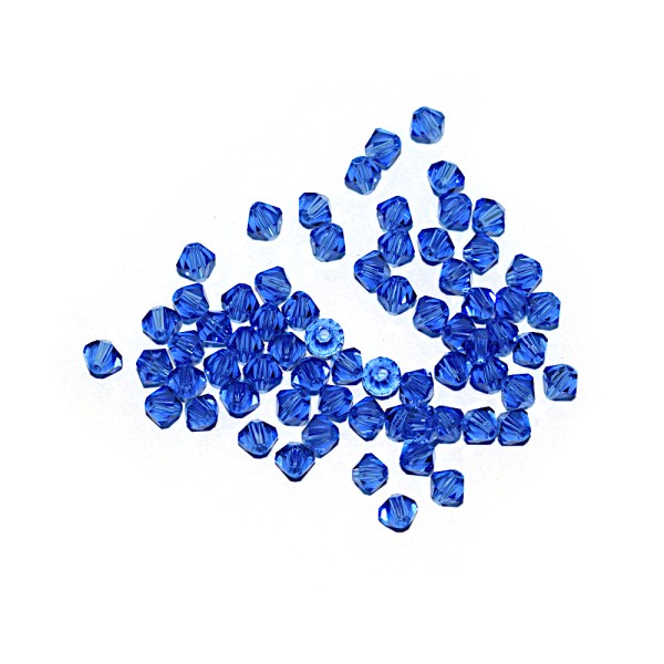 Toupie à facettes cristal 4x4 mm Sapphire x10 - Photo n°1