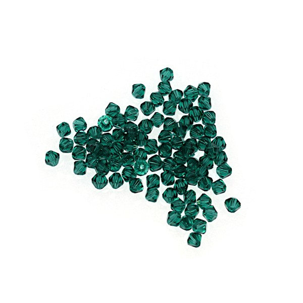 Toupie à facettes cristal 4x4 mm Emerald x10 - Photo n°1
