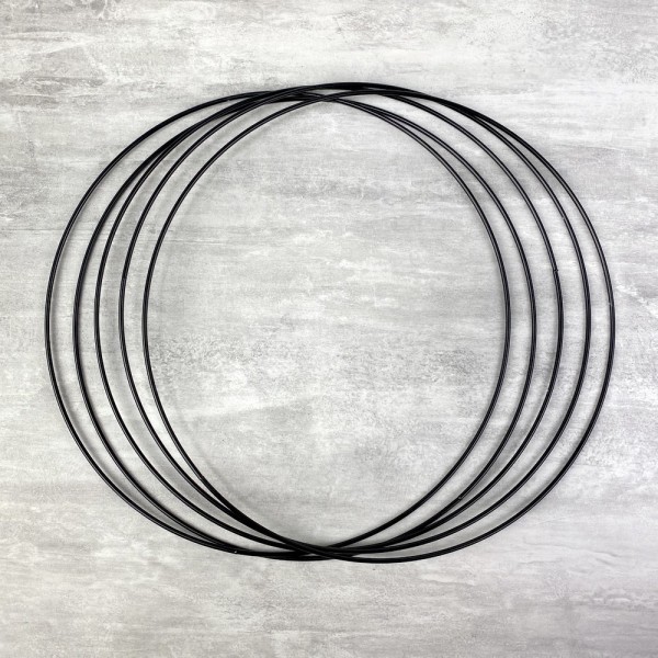 Lot de 5 Cercles métalliques noir, diam. 30 cm pour abat-jour, Anneaux epoxy Attrape rêves - Photo n°1