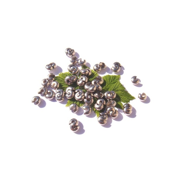Cache perle : 20 Pièces 6 MM de diamètre couleur argenté mat - Photo n°1