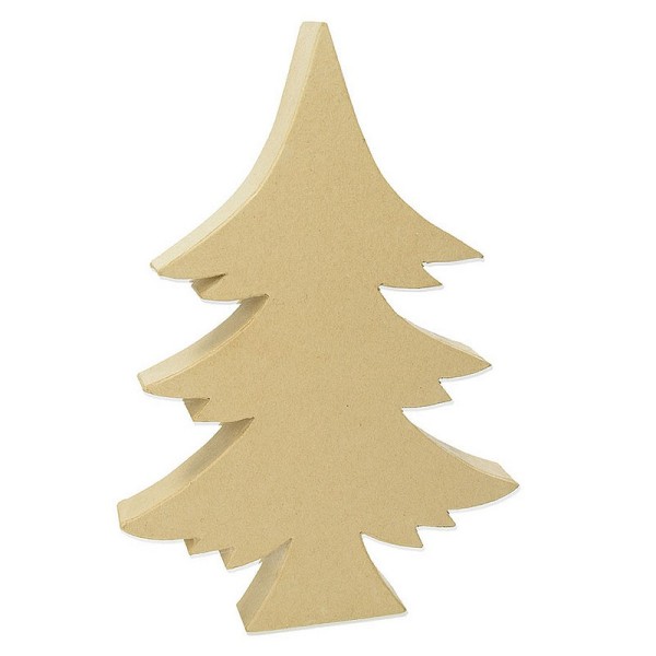 Grand Sapin de Noël en papier mâché, Haut. 31,5 x 21,5 x 3,5 cm, à customiser - Photo n°1