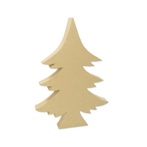 Sapin de Noël en papier mâché, Haut. 26 x 17,5 x 3 cm, arbre à customiser - Photo n°1