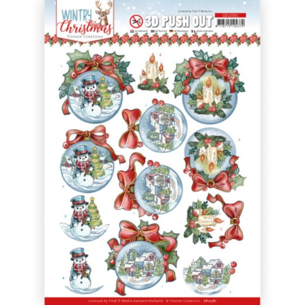 Carte 3D prédéc. - SB10581-Wintry Christmas - Christmas Baubles - Photo n°1