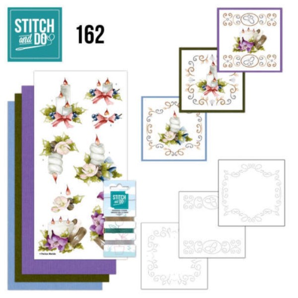Stitch and do 162 - kit Carte 3D broderie - Bougies de Noël - Photo n°1
