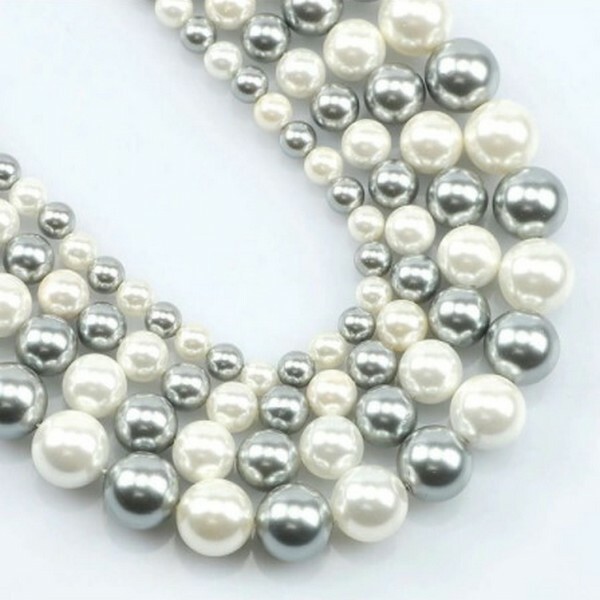 20 perles de nacre ronde 6 mm fabrication bijoux F0512106 - Photo n°1