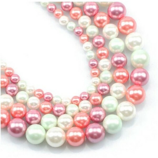 20 perles de nacre ronde 6 mm fabrication bijoux F0512306 - Photo n°1