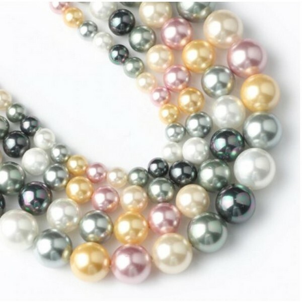 20 perles de nacre ronde 6 mm fabrication bijoux F0550406 - Photo n°1