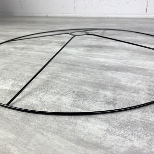 Grand Set d'Ossature Noir diam. 60 cm pour suspension ou abat-jour, anneaux ronds en Epoxy, pour dou - Photo n°3