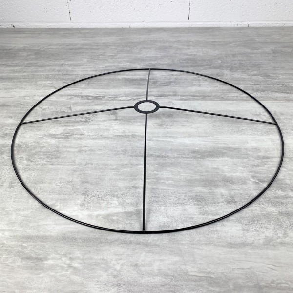 Grand Set d'Ossature Noir diam. 60 cm pour suspension ou abat-jour, anneaux ronds en Epoxy, pour dou - Photo n°4