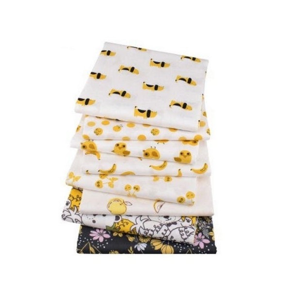 8 coupons tissu patchwork coton couture 40 x 50 cm  TONS JAUNE 85068 - Photo n°1