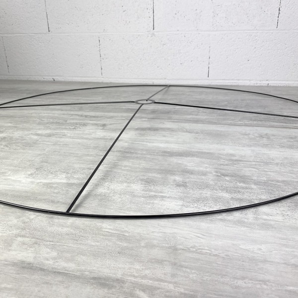 Grand Set d'Ossature Noir diam. 100 cm pour suspension ou abat-jour, anneaux ronds en Epoxy, pour do - Photo n°3