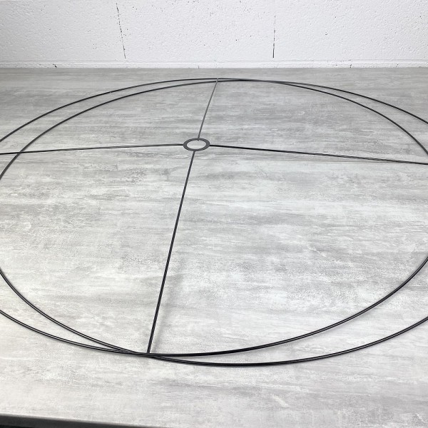Grand Set d'Ossature Noir diam. 100 cm pour suspension ou abat-jour, anneaux ronds en Epoxy, pour do - Photo n°4