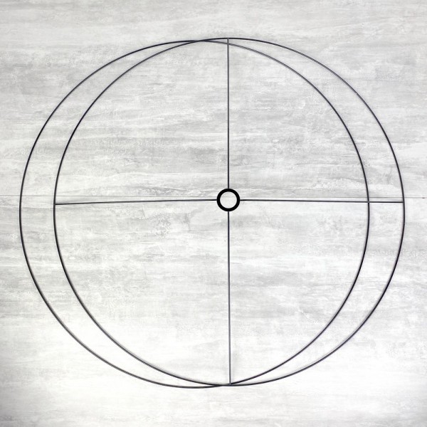 Grand Set d'Ossature Noir diam. 80 cm pour suspension ou abat-jour, anneaux ronds en Epoxy, pour dou - Photo n°1