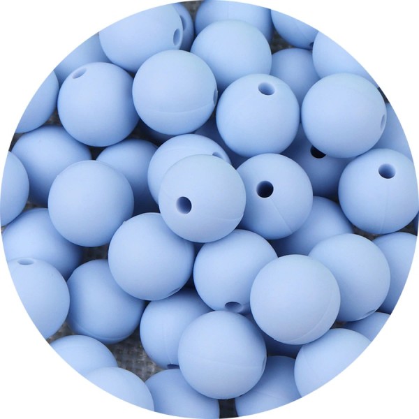 10 Perle Silicone 9mm Couleur Bleu Clair, Creation bijoux, Attache Tetine - Photo n°1