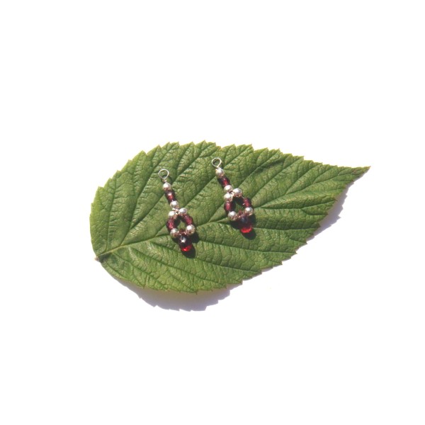Grenat Orissa : paire de MINI pendentif briolettes facettées 2 CM - Photo n°2