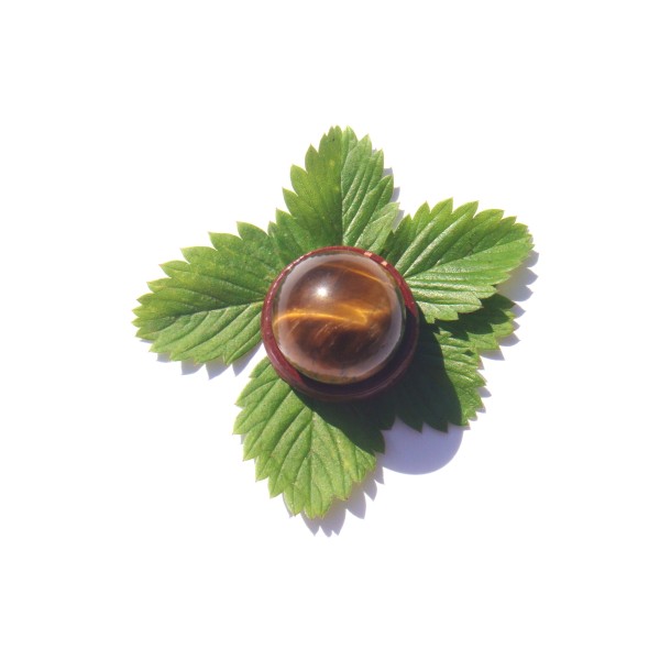 Oeil de Tigre : Sphère  multicolore semi polie 2 CM de diamètre - Photo n°2
