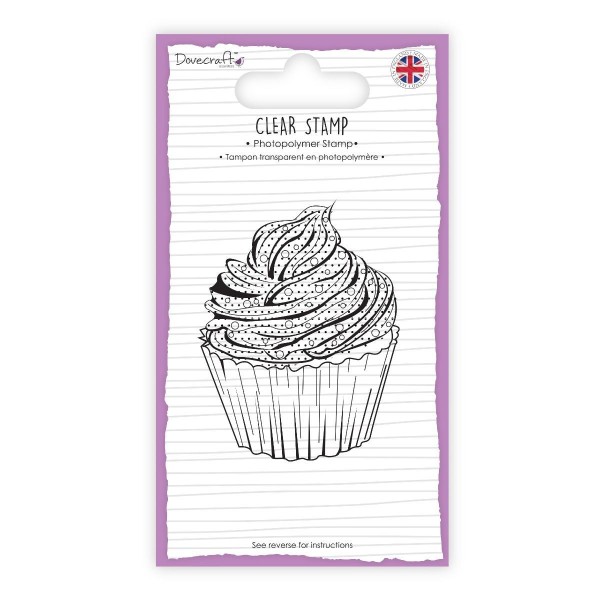 Tampon transparent clear stamp format A7 cupcake 9x6cm - Photo n°1