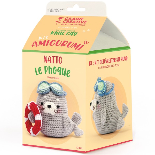 Kit Crochet Amigurumi - Natoo le Phoque - 13 cm - Photo n°1