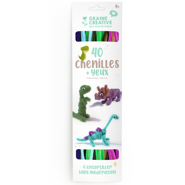 Kit créatif enfant - Fils chenilles - Coloris Dinosaures - Photo n°1