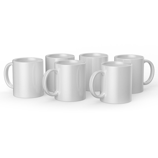 Mugs Cricut en céramique à personnaliser - Blanc - 8,2 x 9,6 cm - 6 pcs - Photo n°1