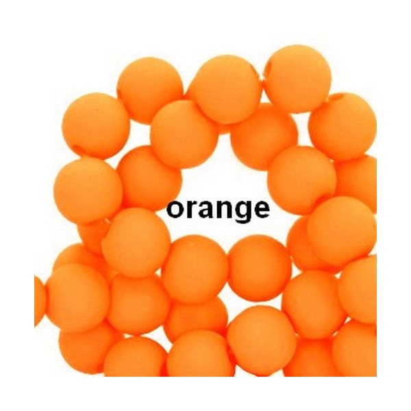 Lot de 100  perles acryliqes 8mm de diametre orange - Photo n°1